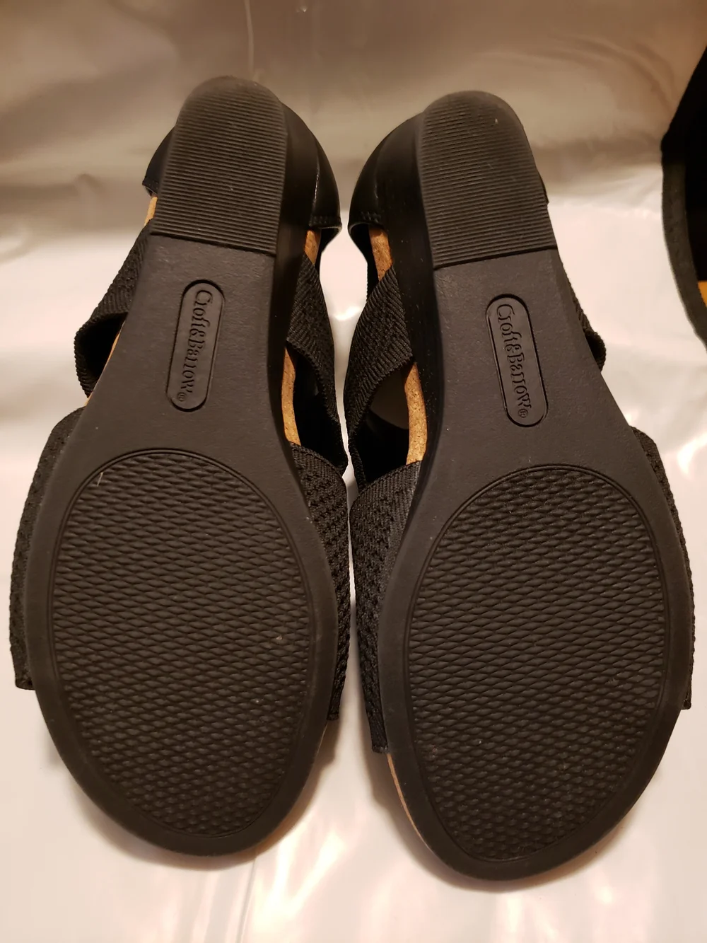 Women’s Black Knit Wedge Sandals - Comfortable Open-Toe Design